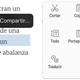 Opciones que aparecen al seleccionar texto en iOS y Android respectivamente.